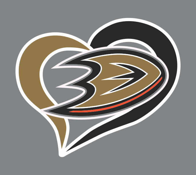 Anaheim Ducks Heart Logo iron on paper